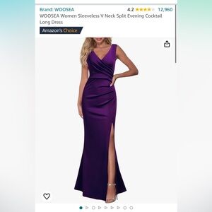 NWT! Purple v-neck split evening/cocktail dress